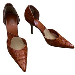 Vintage Bakers Croc Leather D’Orsay Heels